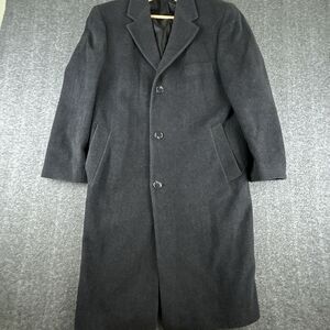 Lauren Ralph Lauren Overcoat Mens 40 Dark Gray Cashmere/Wool Blend Herringbone